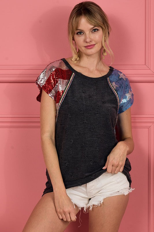 **SALE!** Northport Patriotic Sequin Top