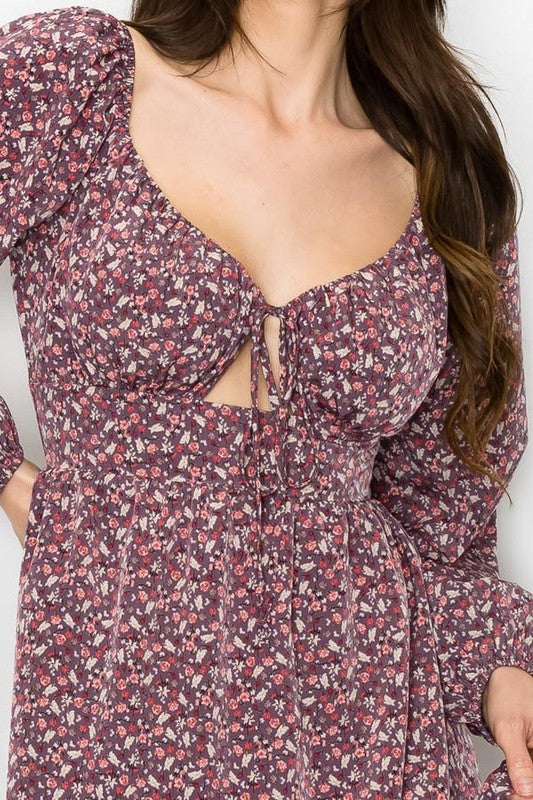 **SALE!!** Serenade Keyhole Floral Dress