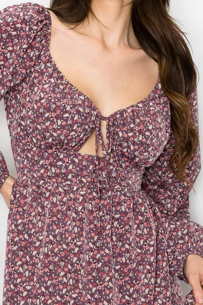 **SALE!!** Serenade Keyhole Floral Dress