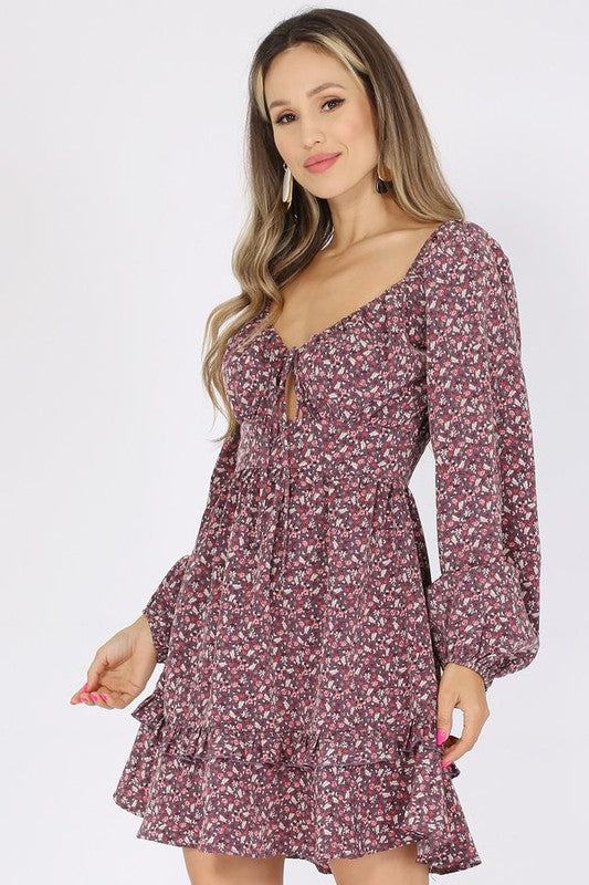 **SALE!!** Serenade Keyhole Floral Dress