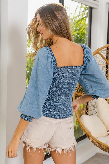 **SALE!!** Beliz Tencel Smocked Top