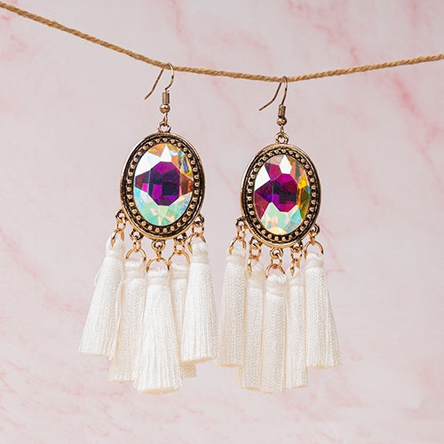 Abilene Tassel Rhinestone Earrings