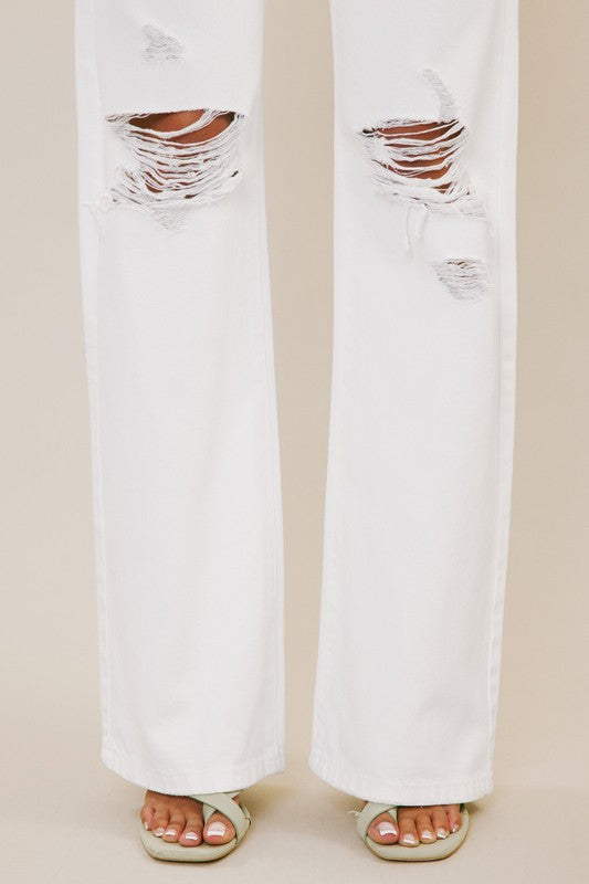 Daviess Kancan White 90s Flares