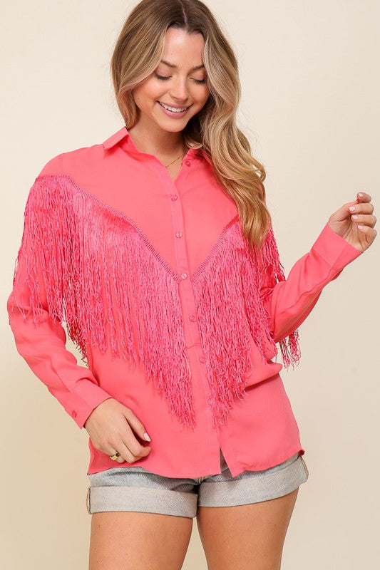 **SALE!** Gilley's Fringe Blouse