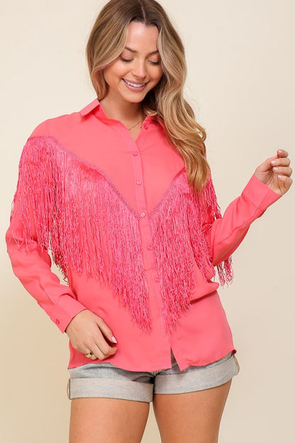 **SALE!** Gilley's Fringe Blouse