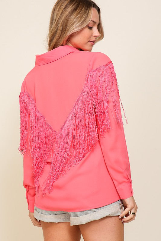 **SALE!** Gilley's Fringe Blouse