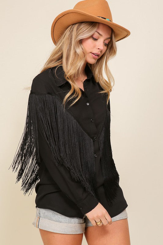 **SALE!** Gilley's Fringe Blouse