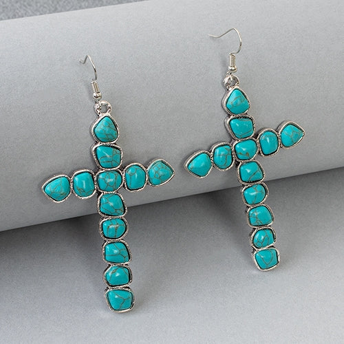 Abilene Cross Stone Earrings & Necklaces