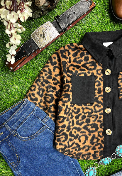 **SALE!** Girls Folsom Leopard Buttondown
