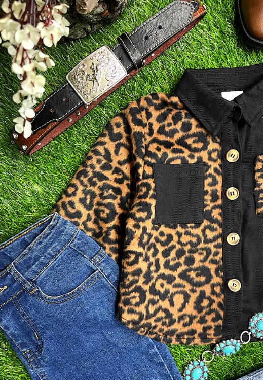 **SALE!** Girls Folsom Leopard Buttondown