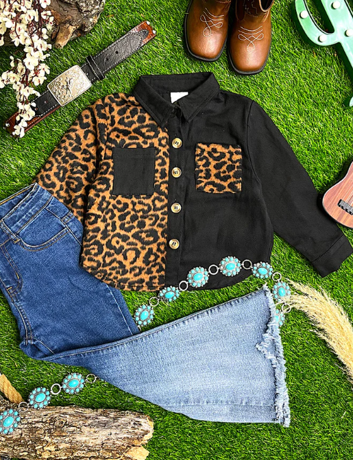 **SALE!** Girls Folsom Leopard Buttondown