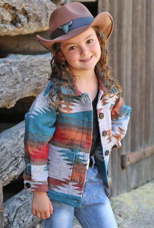 **SALE!** Girls Warm Aztec Blanket Jacket (Size 3T)