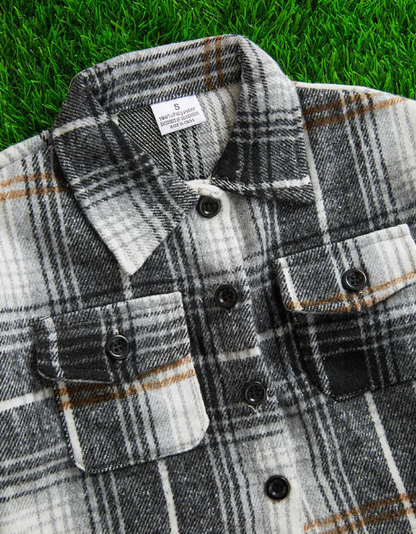 **SALE!** Girls Black Stillwater Flannel Shacket