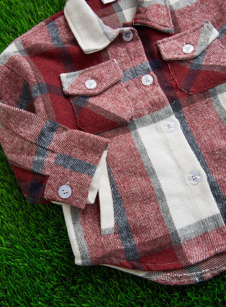 Boys Maroon Stillwater Flannel Shacket