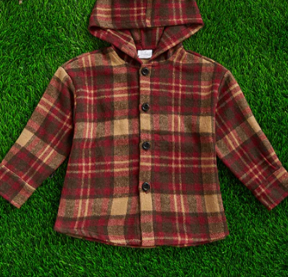 Boys Flannel Hoodie Buttondowns