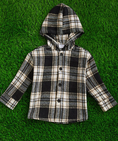 Boys Flannel Hoodie Buttondowns