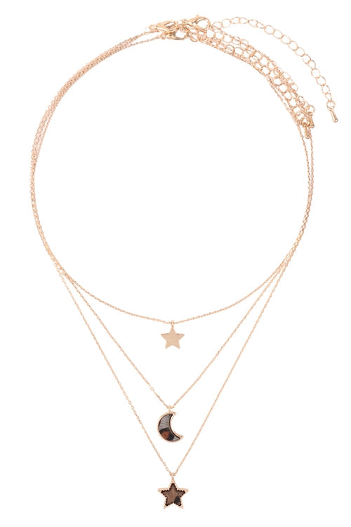 Stars & Moon Hide Necklace Set