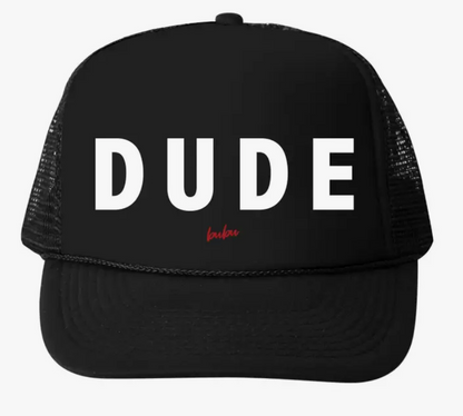 Boys Dude Black Trucker Hat