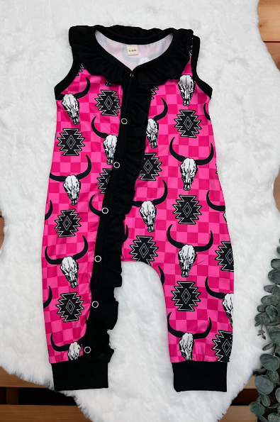 **SALE!** Baby Girl Checkered Steer Jumper