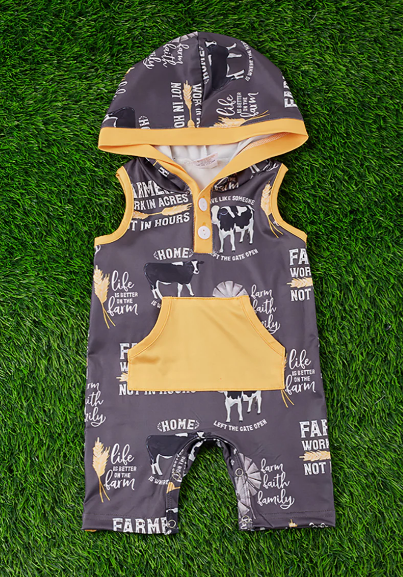 **SALE!** Baby Boy Farm Jumper with Hoodie (Size 12-18M)