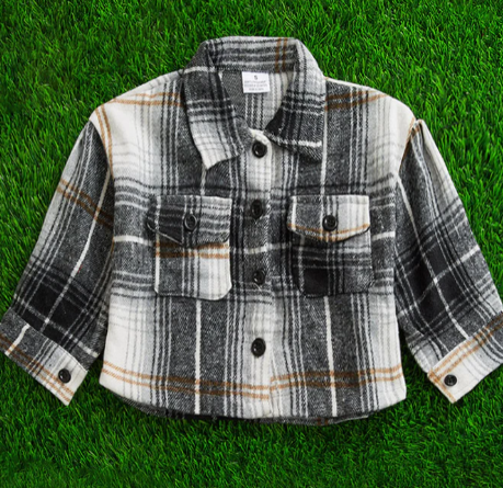 **SALE!** Girls Black Stillwater Flannel Shacket