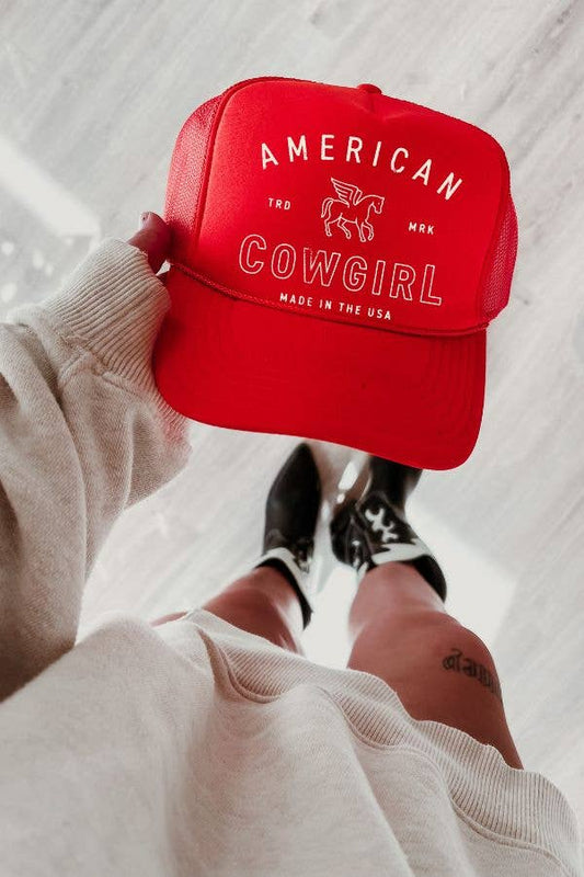 American Cowgirl Red Trucker Hat