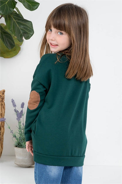 **SALE!!** Girls Suede Patch Fleece Top
