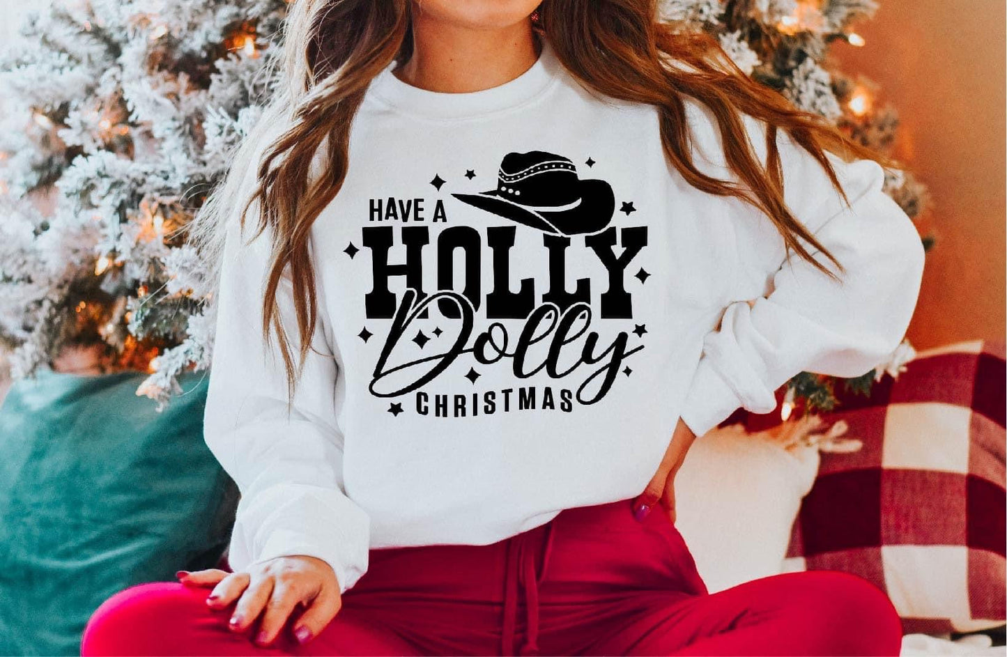 **SALE!!** Holly Dolly Christmas Tee & Sweatshirt