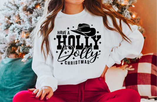 **SALE!!** Holly Dolly Christmas Tee & Sweatshirt