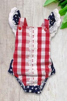 Baby Patriotic Picnic Ruffle Romper
