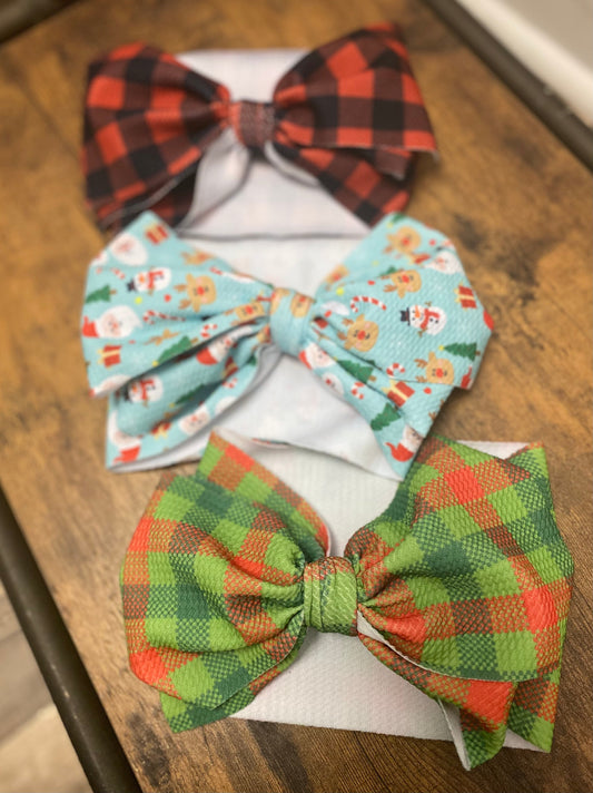 Christmas Bow Head Wrap