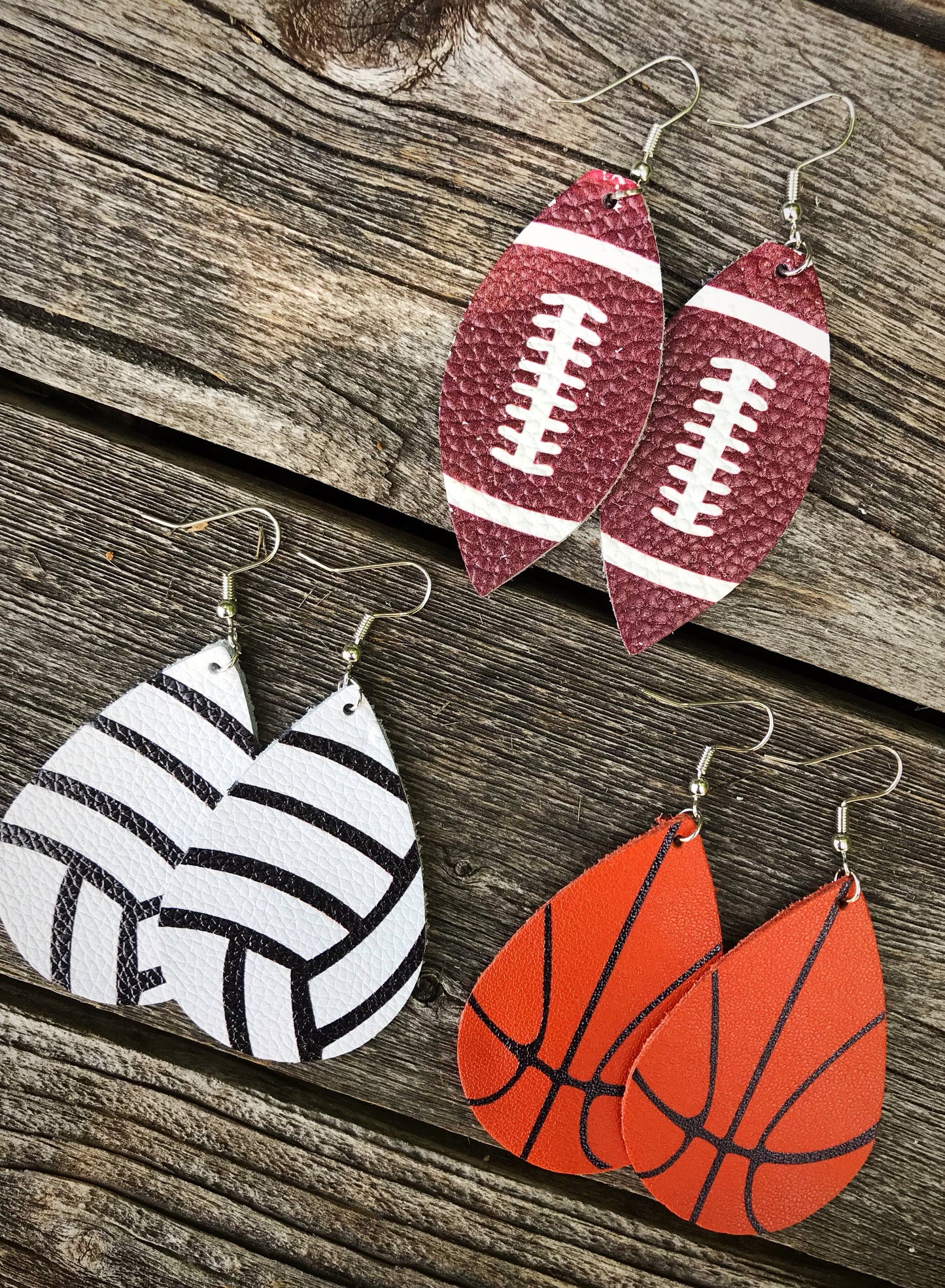 Volleyball Leather Team Earrings