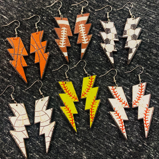 Sports Lightning Bolt Earrings