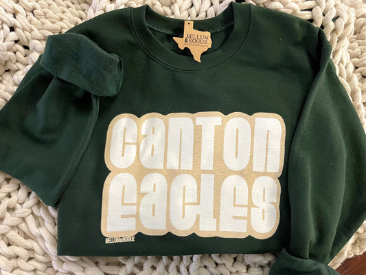 Adult Eagles Retro Beige & Green Sweatshirt