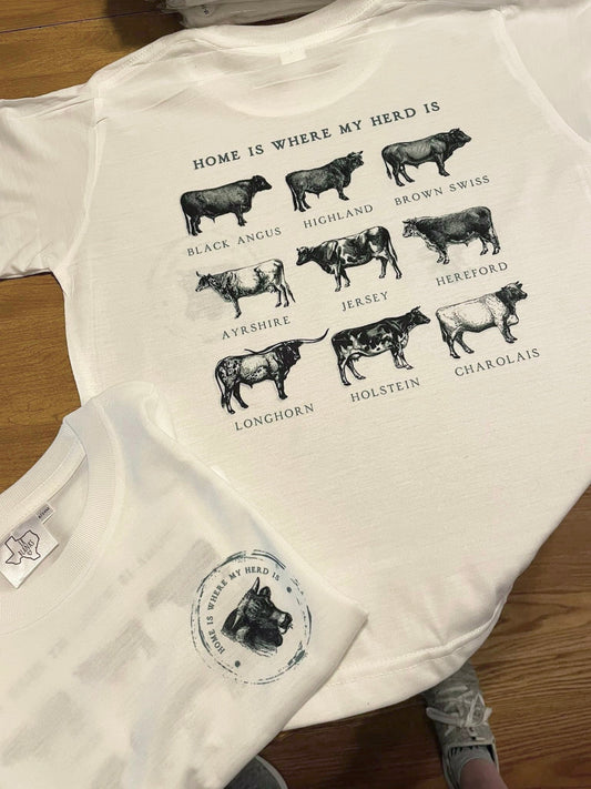 Home Is Where My Herd Is Kids Tee