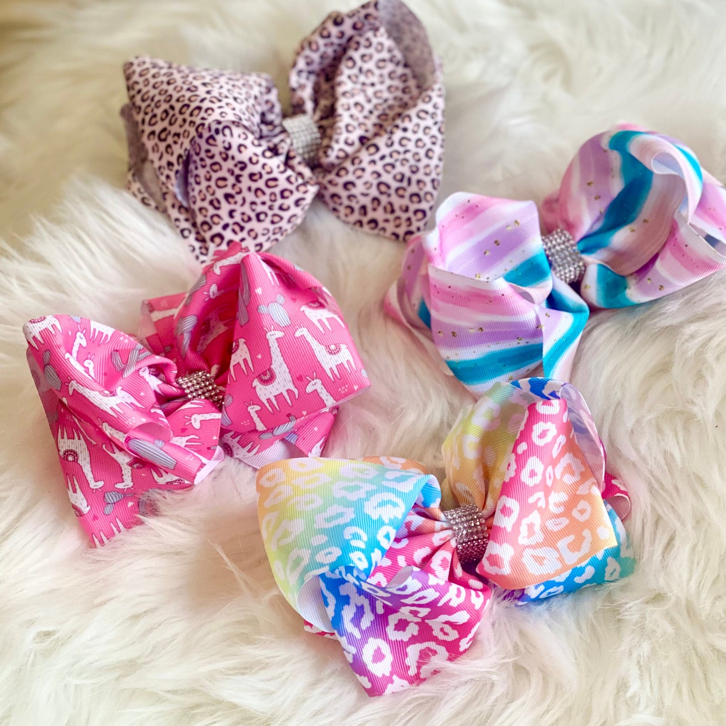 Rhinestone Printed Bows