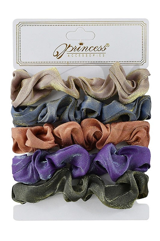 Muted Color Scrunchie Set of 5