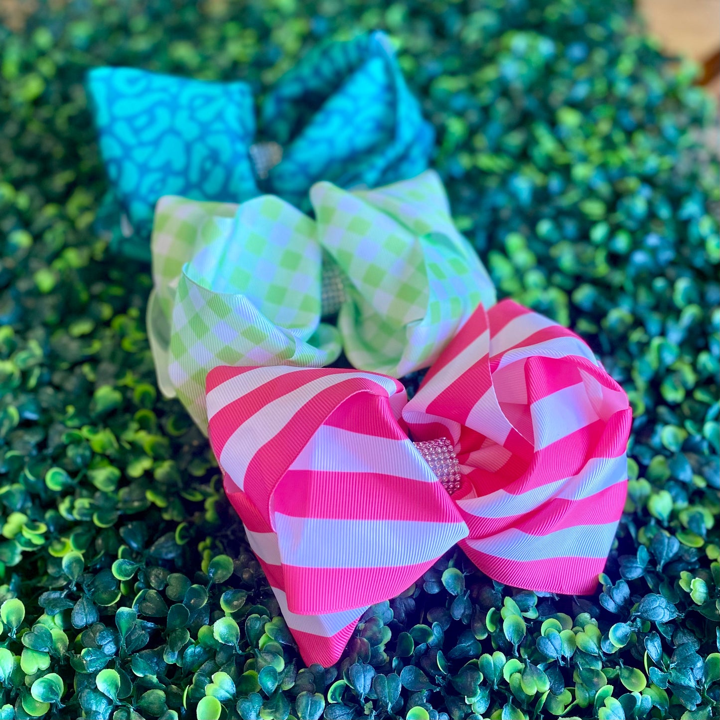 Rhinestone Printed Bows