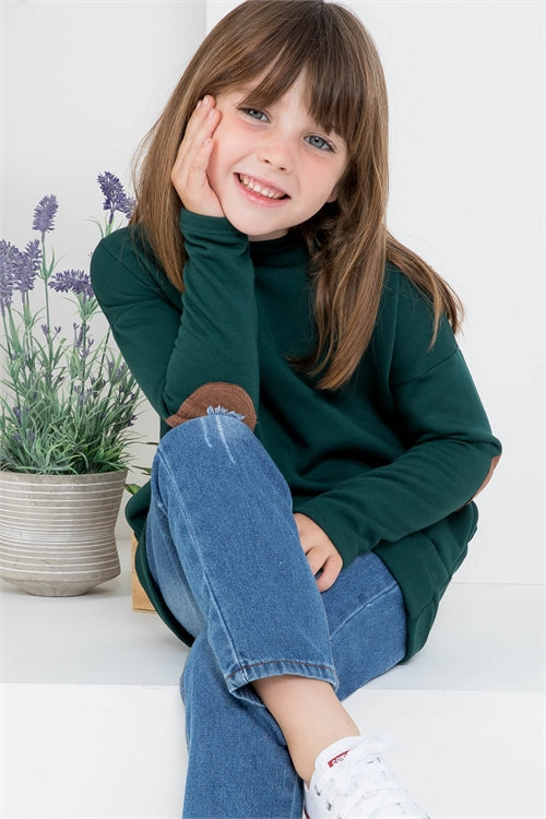 **SALE!!** Girls Suede Patch Fleece Top