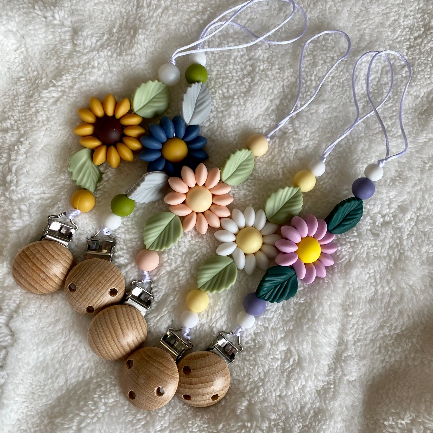 Sunflower Pacifier Clip