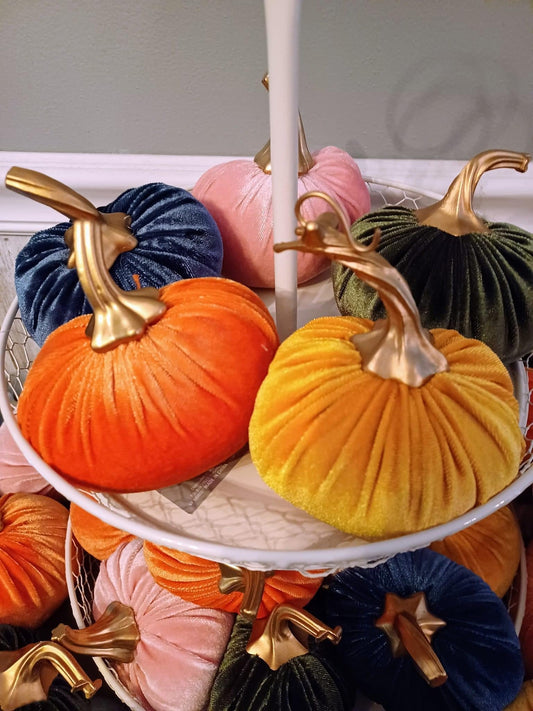 Mini Velvet Pumpkins