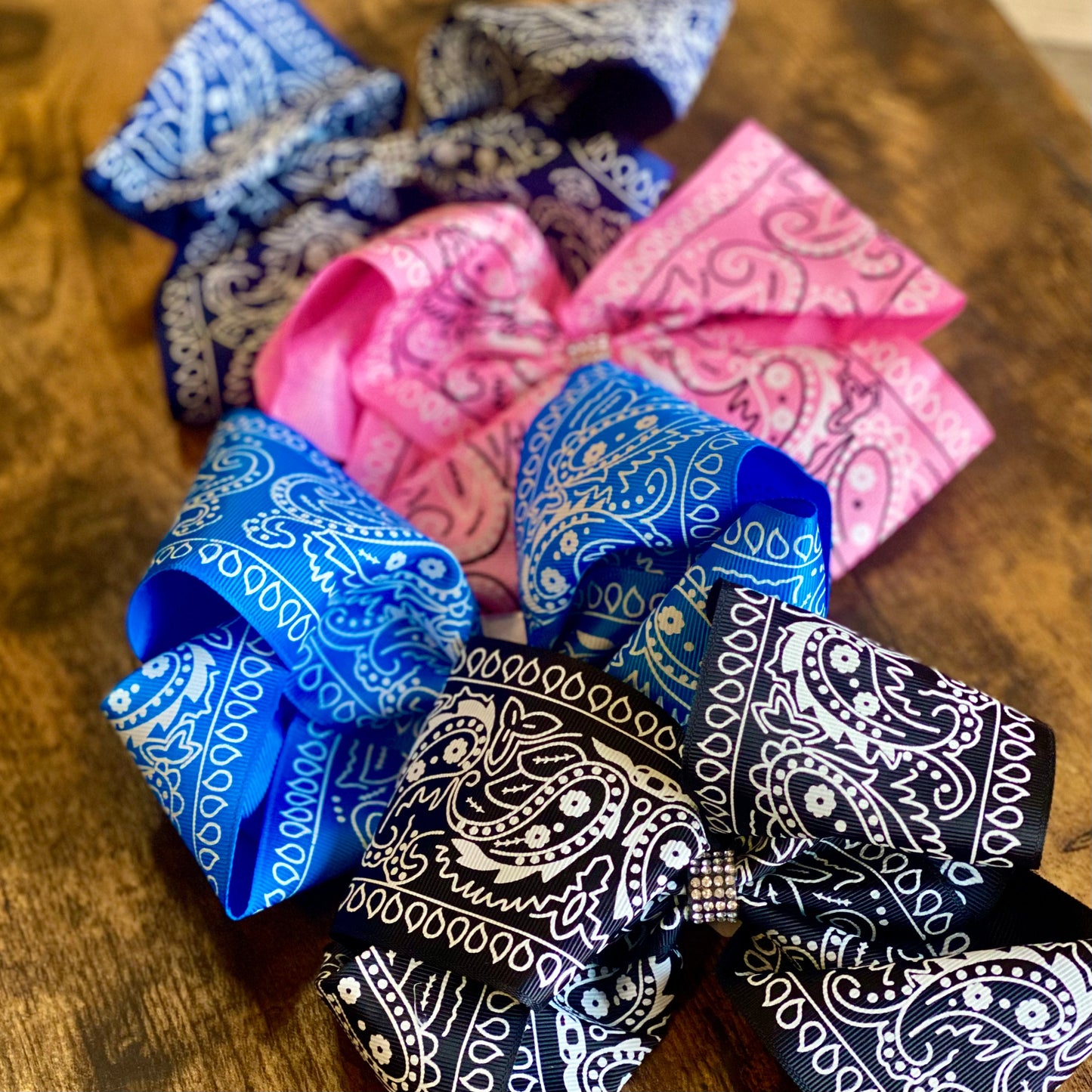 Rhinestone Printed Bows